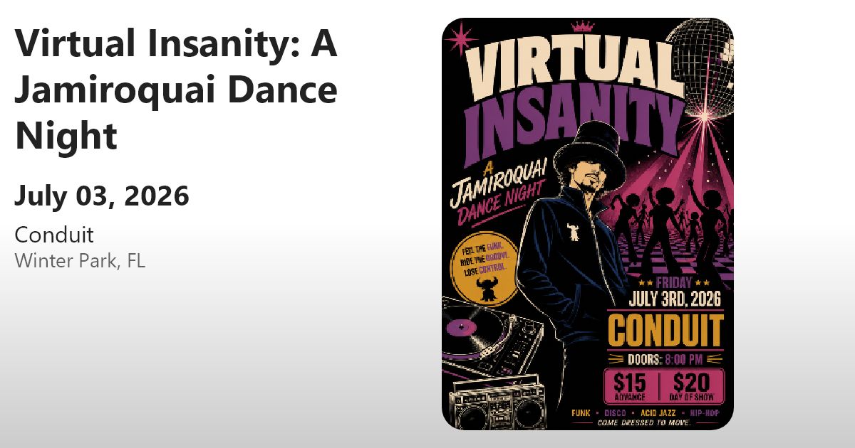 Virtual Insanity A Jamiroquai Dance Night